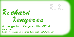 richard kenyeres business card